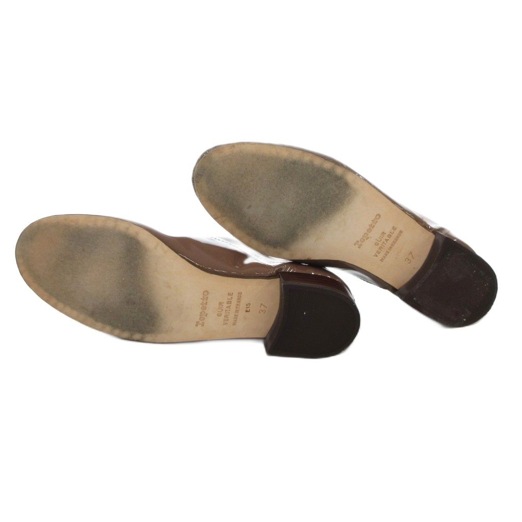 Repetto レペット　茶　ブラウン フラットシューズ 37 repetto】レペット フラット バレエシューズ レザー フリンジ ブラウン