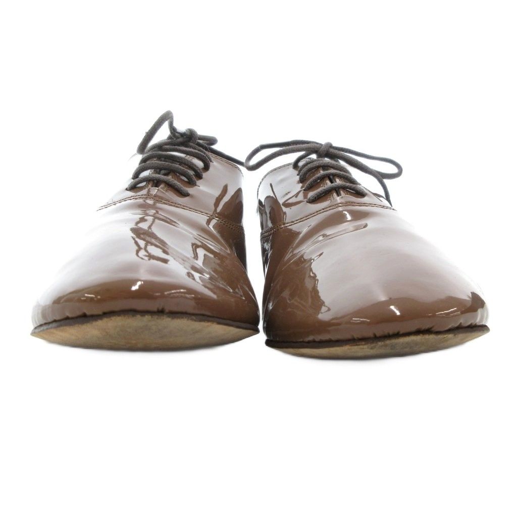レペット Repetto レースアップシューズ 37 茶 ブラウン エナメル /AE