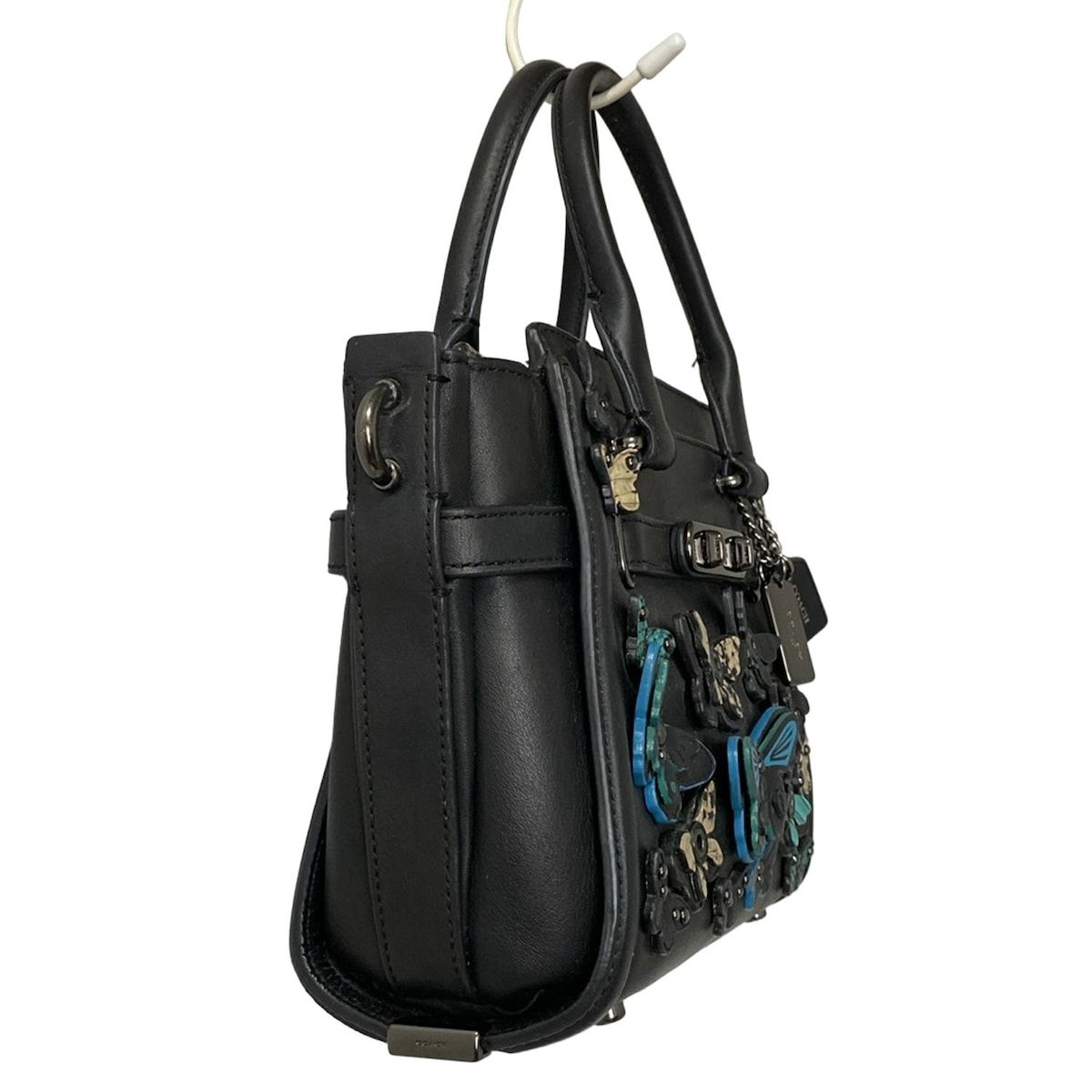 COACH　希少　コーチ　ハンドバッグ　スワッガー　バタフライ　レザー　黒 COACH(コーチ) ハンドバッグ バタフライスワッガー 37912 黒 2way