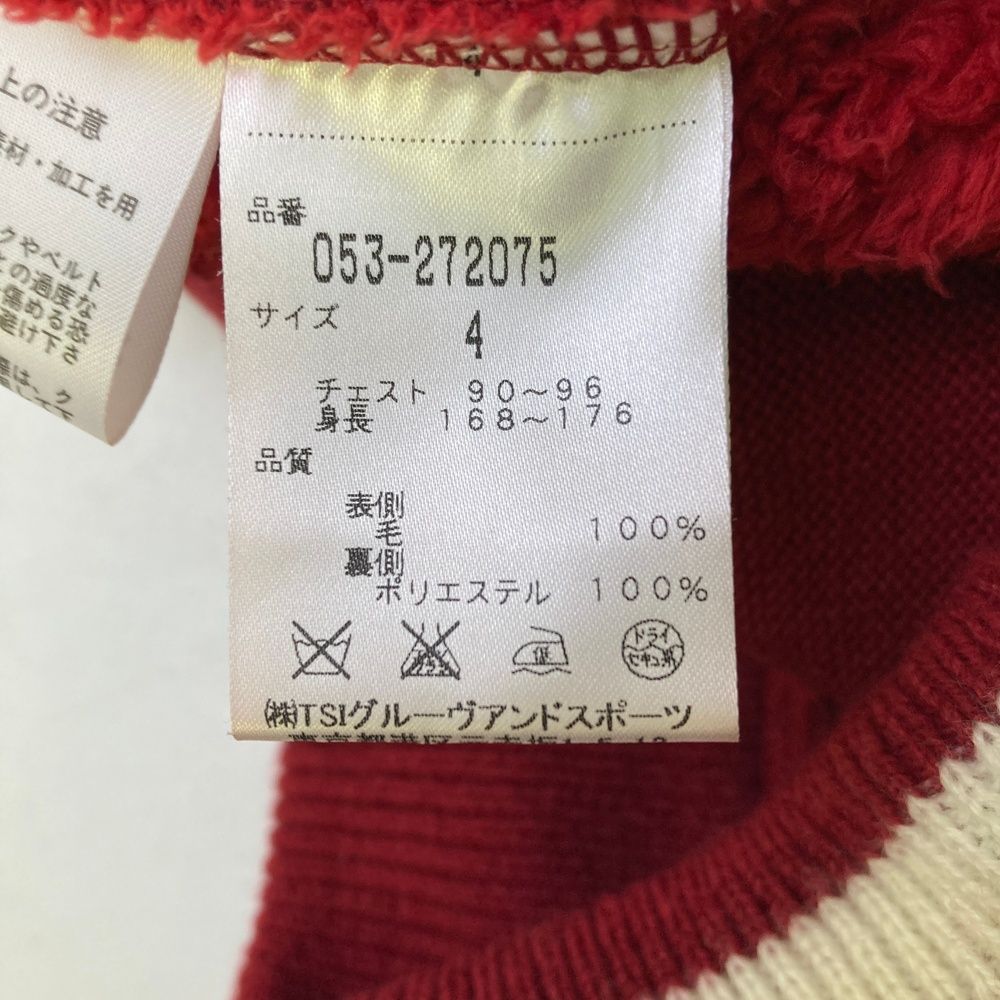 サイズ：4 PEARLY GATES パーリーゲイツ 裏ボア 長袖ニットジャケット