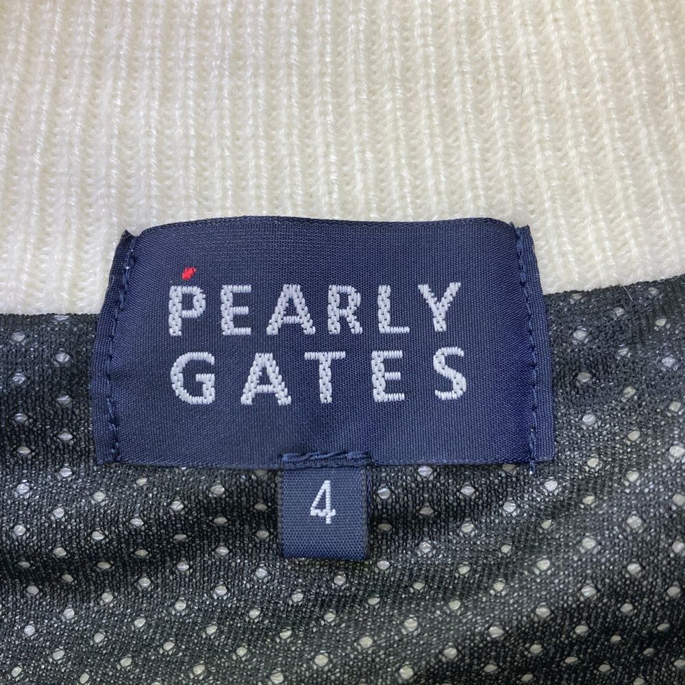 サイズ：4 PEARLY GATES パーリーゲイツ 裏地付 ボア ニット ジップ