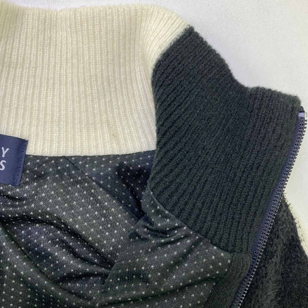 サイズ：4 PEARLY GATES パーリーゲイツ 裏地付 ボア ニット ジップ