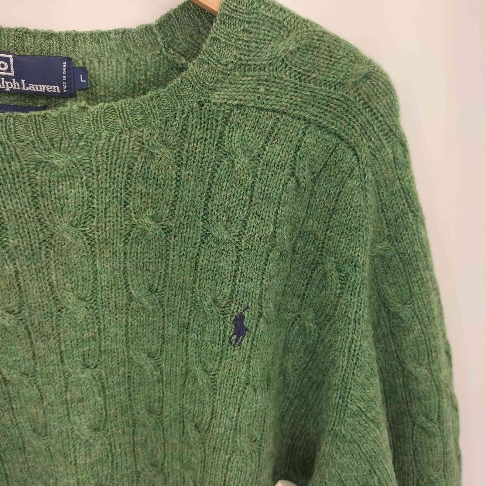 美品　ポロバイラルフローレン　ウールクルーネックセーター　厚手　ポニー刺繍 ポロバイラルフローレン Polo by RALPH LAUREN ワンポイントポニー刺繍