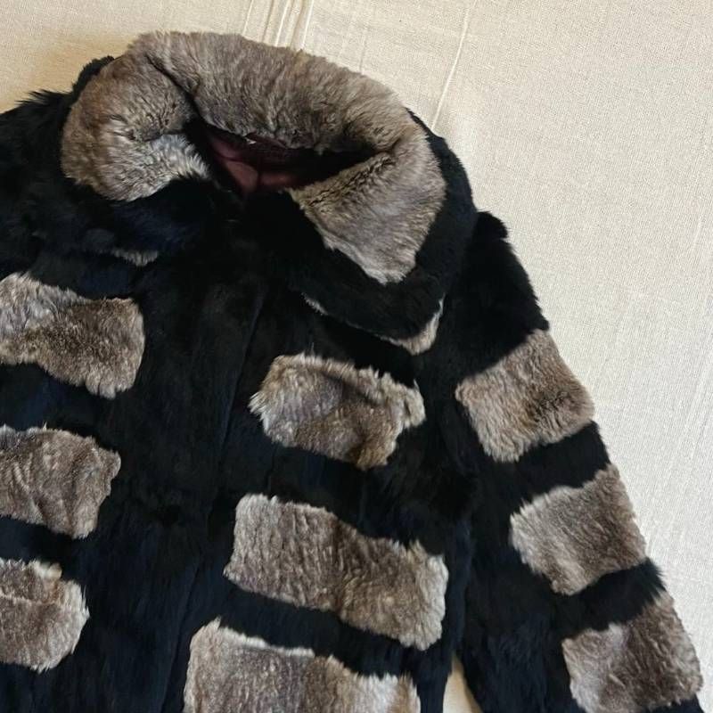 00s archive ファーコート ラビットファー 毛皮 フックボタン留め 襟