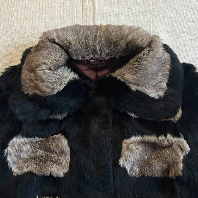 00s archive ファーコート ラビットファー 毛皮 フックボタン留め 襟