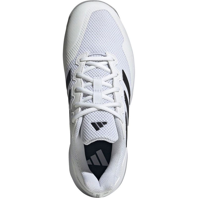 adidas テニスシューズ ホワイト/ターコイズ オムニコート用 25.5