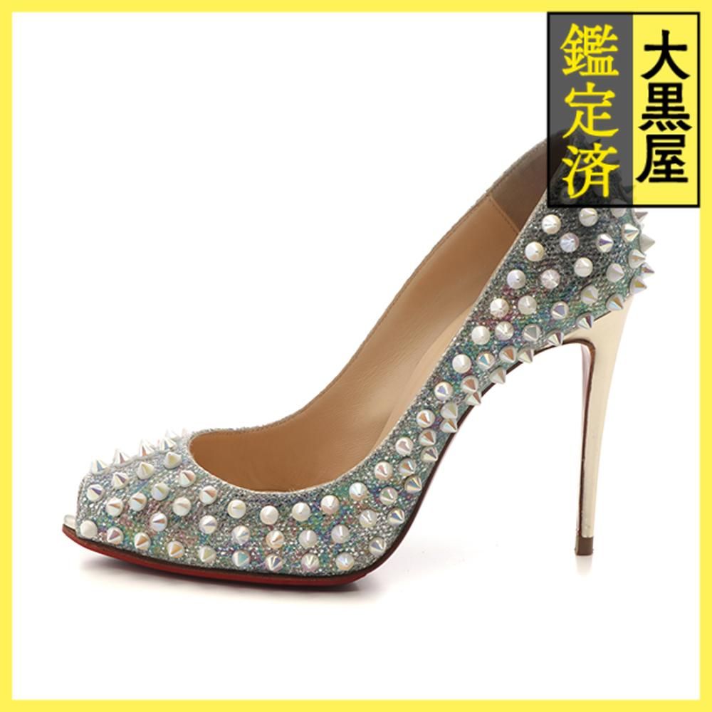 クリスチャンルブタン グリッタースパイクスタッズパンプス - 【432