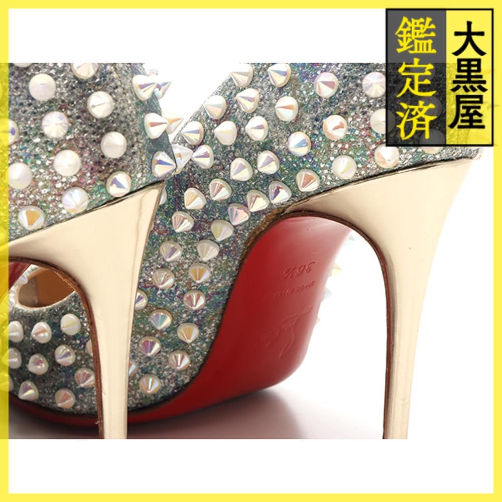 クリスチャンルブタン グリッタースパイクスタッズパンプス - 【432