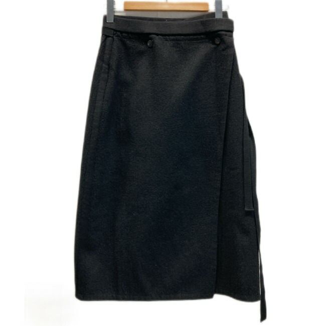 フォロー割10%off HaaT ISSEY MIYAKE スカート ロング丈 巻きスカート ウール ナイロン 無地 ウエストゴム No. 古着