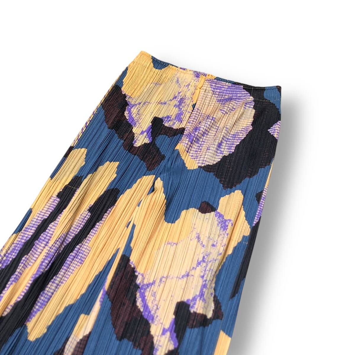 24aw PLEATS PLEASE METEORITE パンツ サイズ3 ブルー×イエロー
