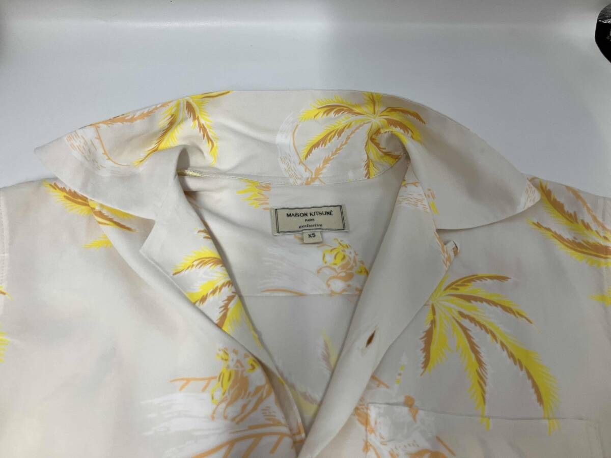 MAISON KITSUNE メゾンキツネ アロハシャツ レディースサイズS ヤシ柄 