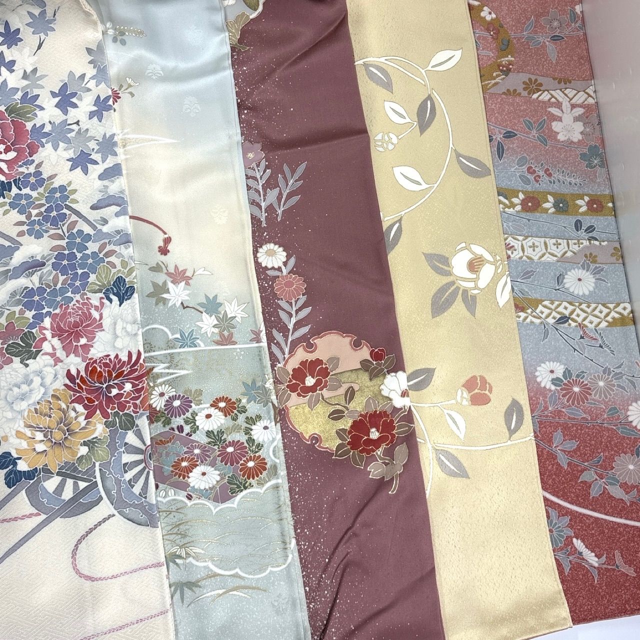 訪問着 5枚 正絹 着物まとめ売り 同梱購入歓迎 リメイク用 着付け練習