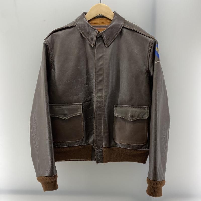 中古】REAL McCOYS TYPE A-2 レザー フライトジャケット ブラウン