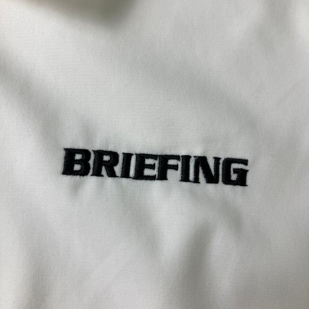 BRIEFING ゴルフホワイトシャツ メンズウェアサイズL ブリーフィング ゴルフウェア 長袖シャツ 秋 冬 MS BACK LOGO LINE LS
