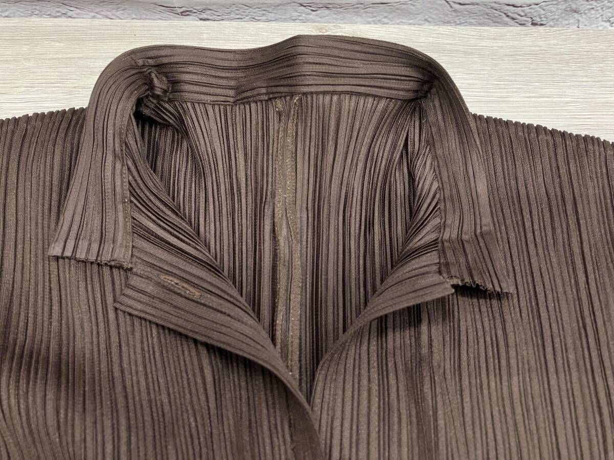 PLEATS PLEASE PP84-JD192 長袖シャツ ブラウス ブラウン 表示サイズ4