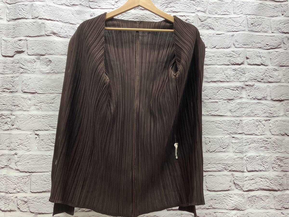 PLEATS PLEASE PP84-JD192 長袖シャツ ブラウス ブラウン 表示サイズ4