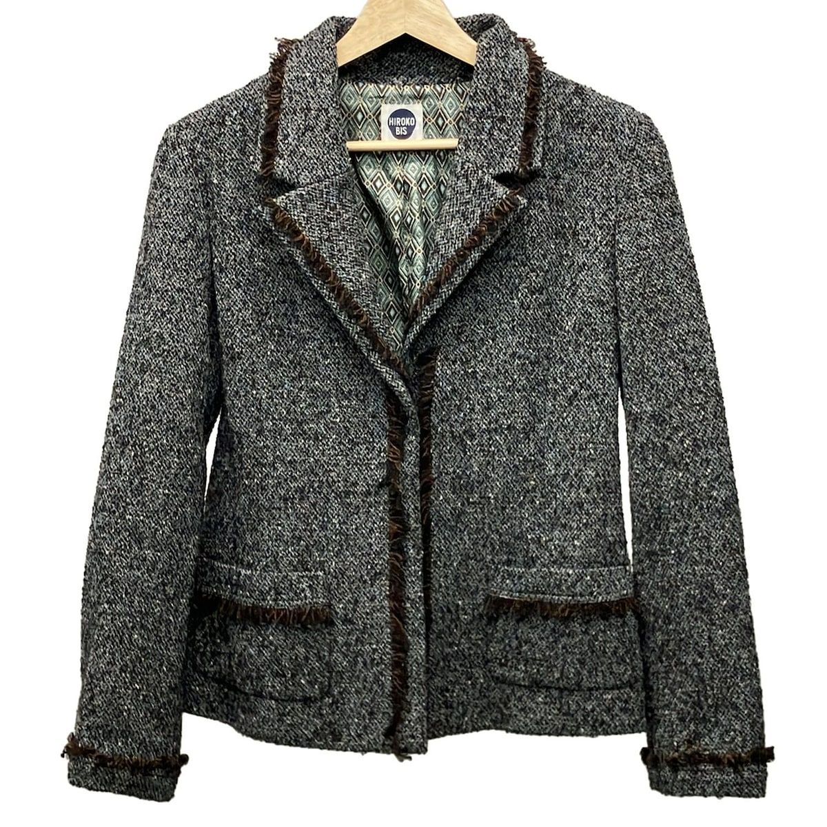 タグ付き　ヒロコビス　ツイードジャケット HIROKO BIS(ヒロコビス) ジャケット サイズ11 M レディース - ダーク