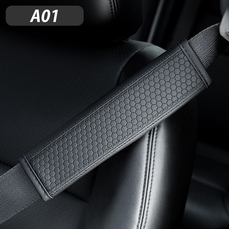 アルファロメオ スパイダーハニカム柄本革シートベルト肩当てカバー