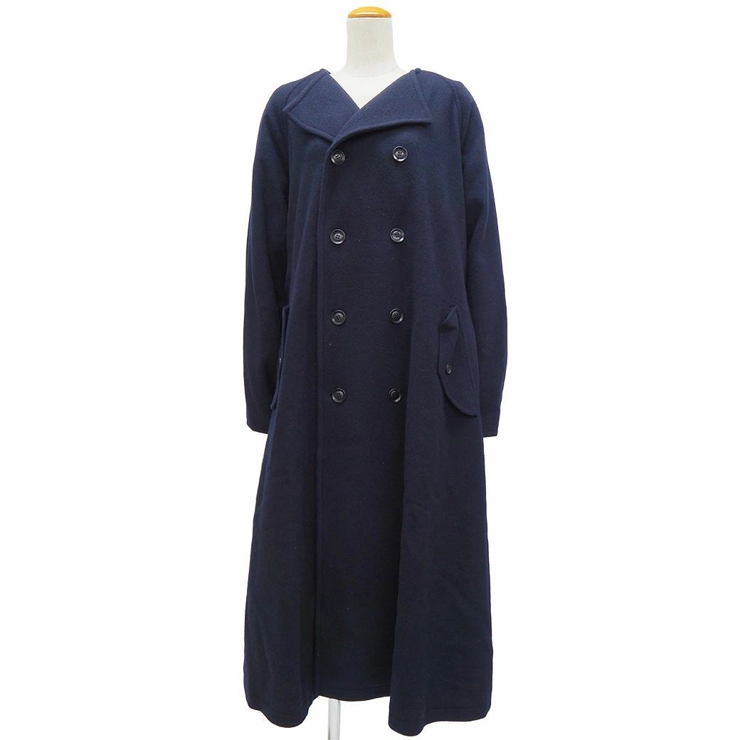 ワイズ ヨウジヤマモト ウール ロングコート ネイビー YV-C17-105-2