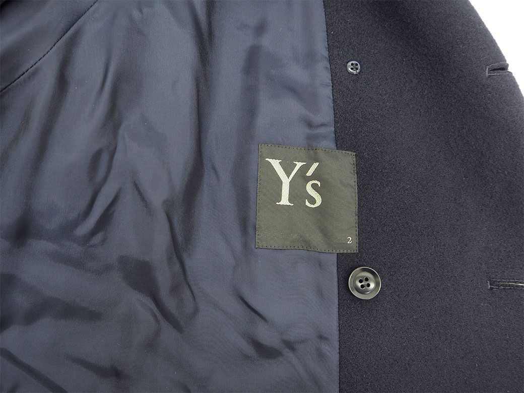 Y's【未使用品】ワイズ ヨウジヤマモト ウール ロングコート ネイビー