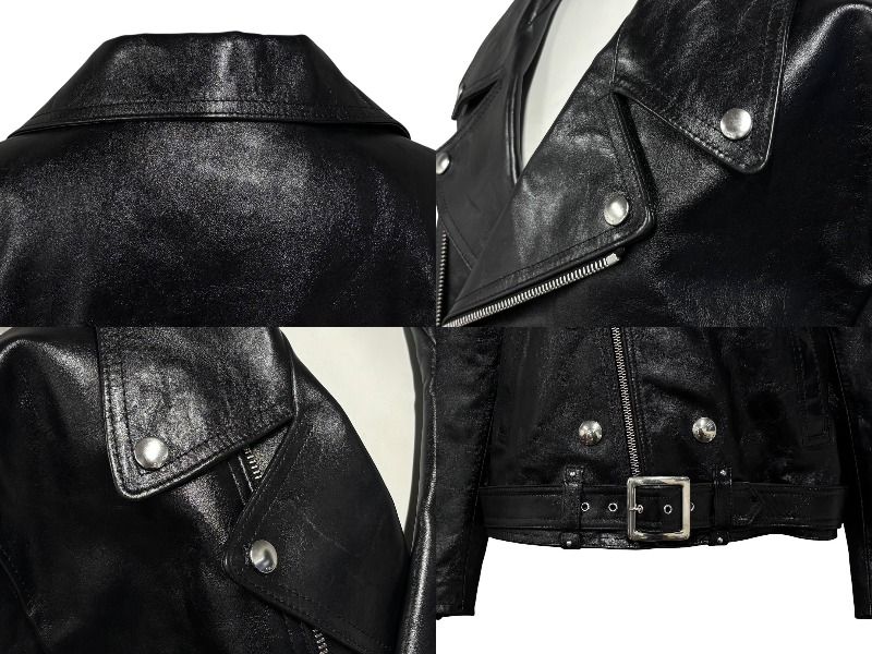 極美品 CELINE セリーヌ ダブルライダースジャケット 2EK84132038 NO