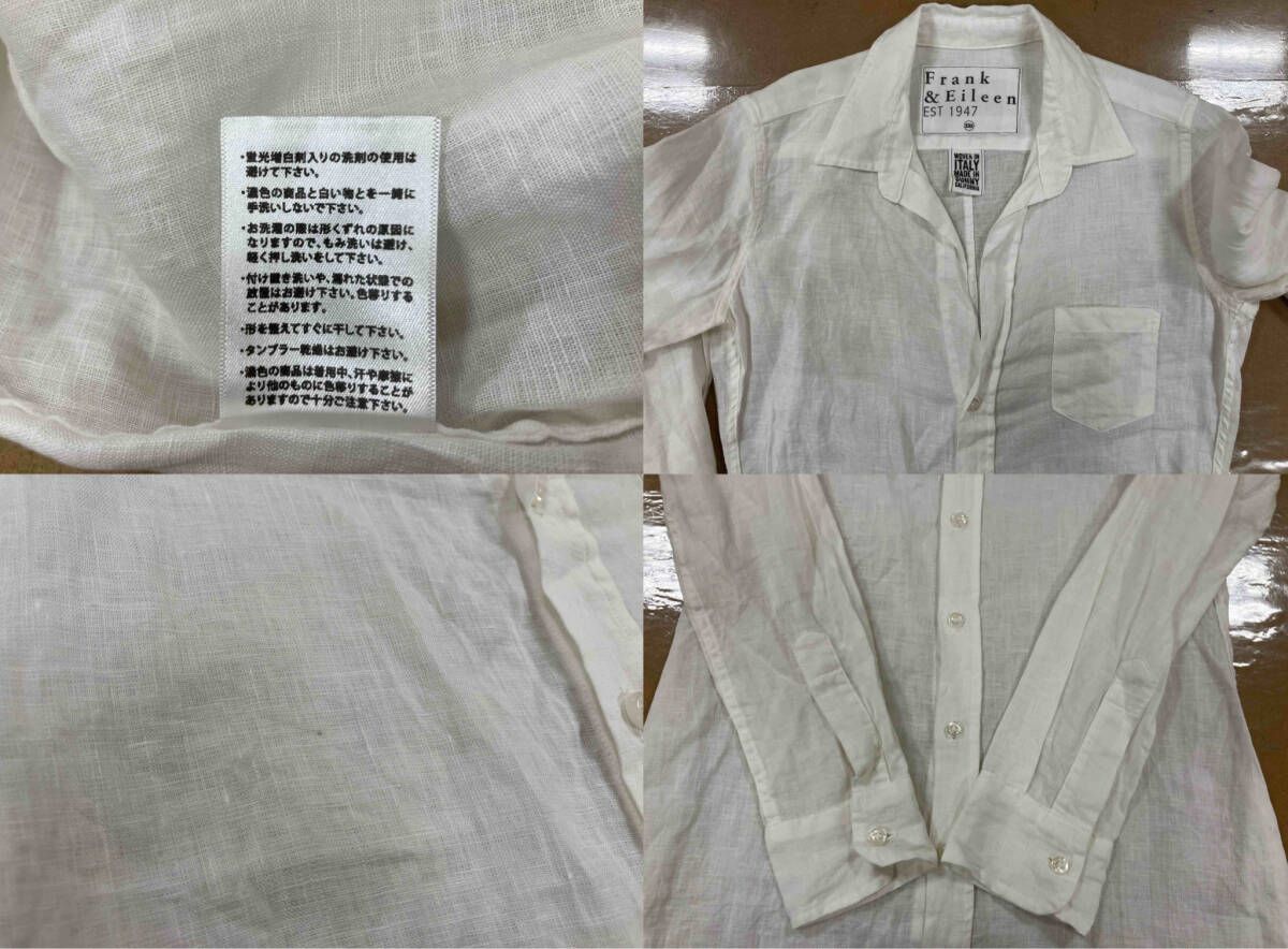 Frank&eileen 長袖ロングシャツ リネンロングシャツ リネンシャツ 白