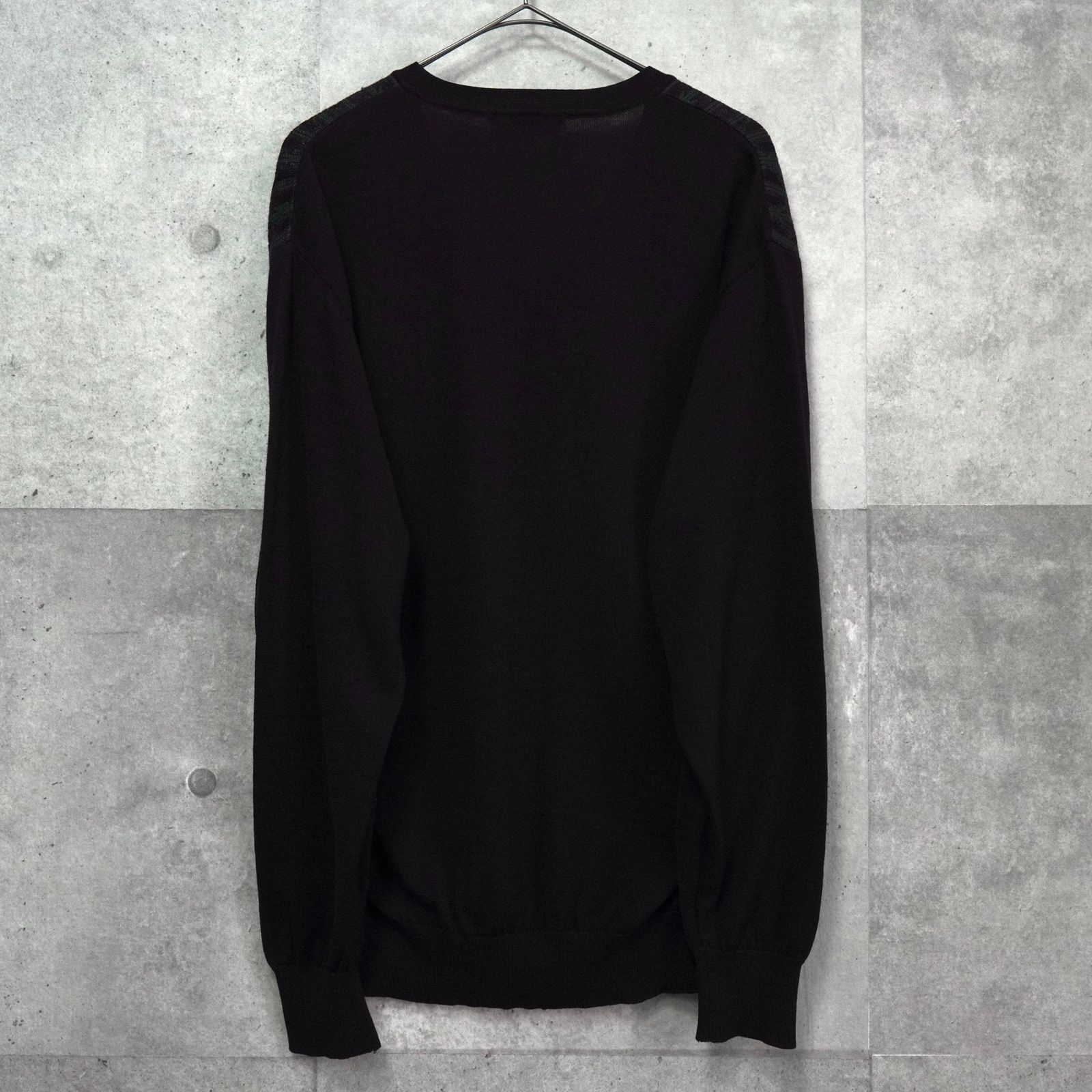 YVES SAINT LAURENT イヴサンローラン ヴィンテージ Vネック イヴ サンローラン ヴィンテージ YSLロゴ Vネック ストライプ柄 ニット