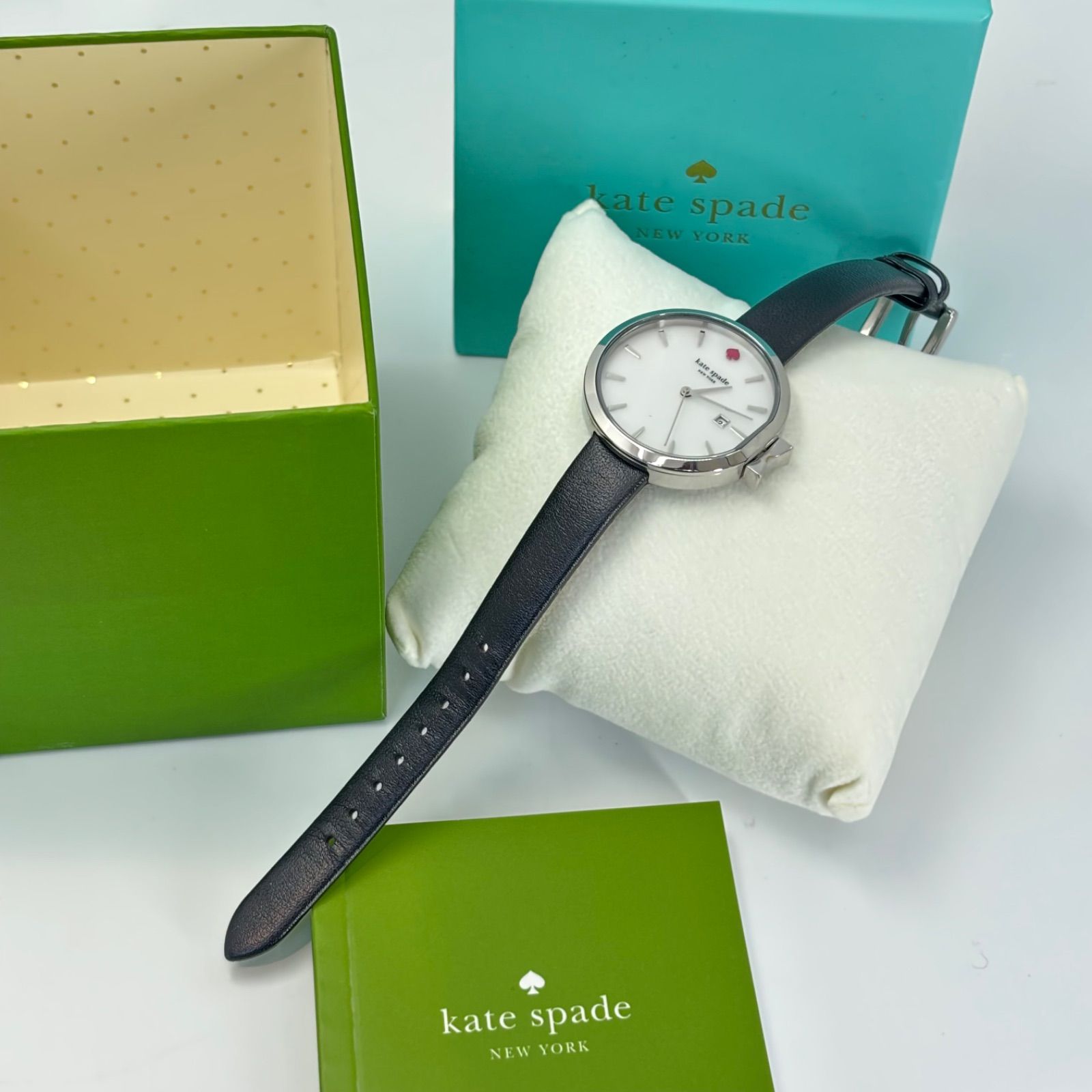 稼働美品 電池交換済 kate spade ケイトスペード ホワイトシェル 時計 