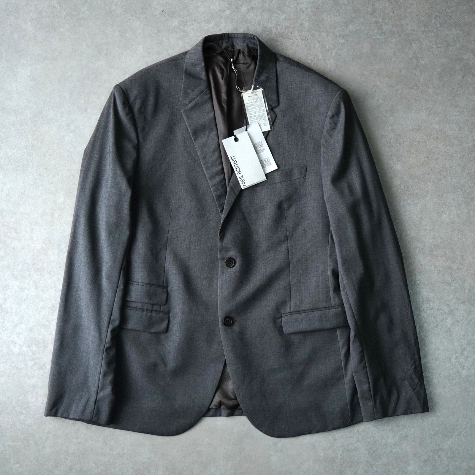 ニールバレット グレーフランネル テーラードジャケット　NEIL BARRETT Neil Barrett ニールバレット テーラードジャケット グレー 44 【公式