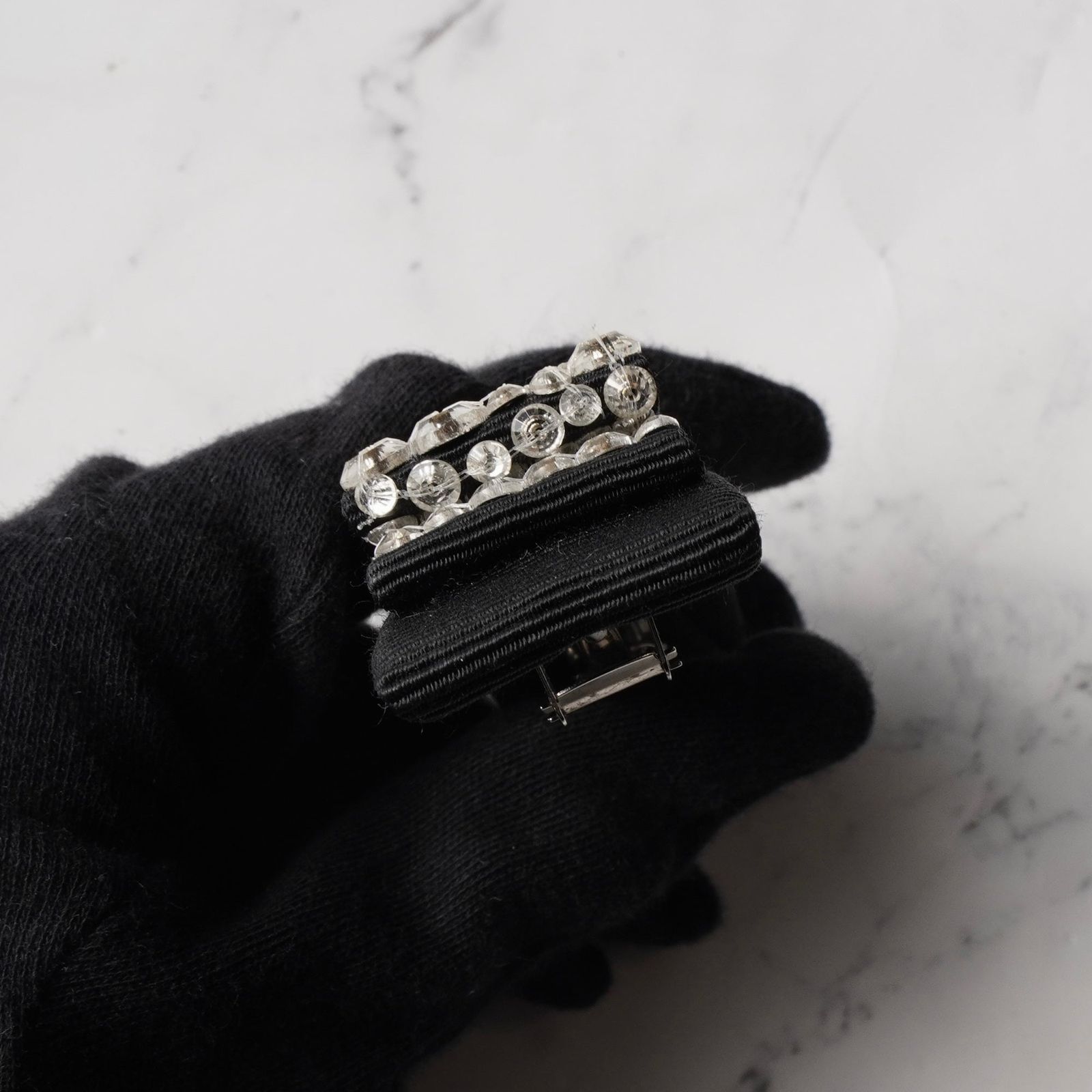 【美品】サルヴァトーレフェラガモ ヴァラリボン バレッタ ストーン ビジュー サルバトーレ フェラガモ ヴァラリボン ラインストーン ビジュー