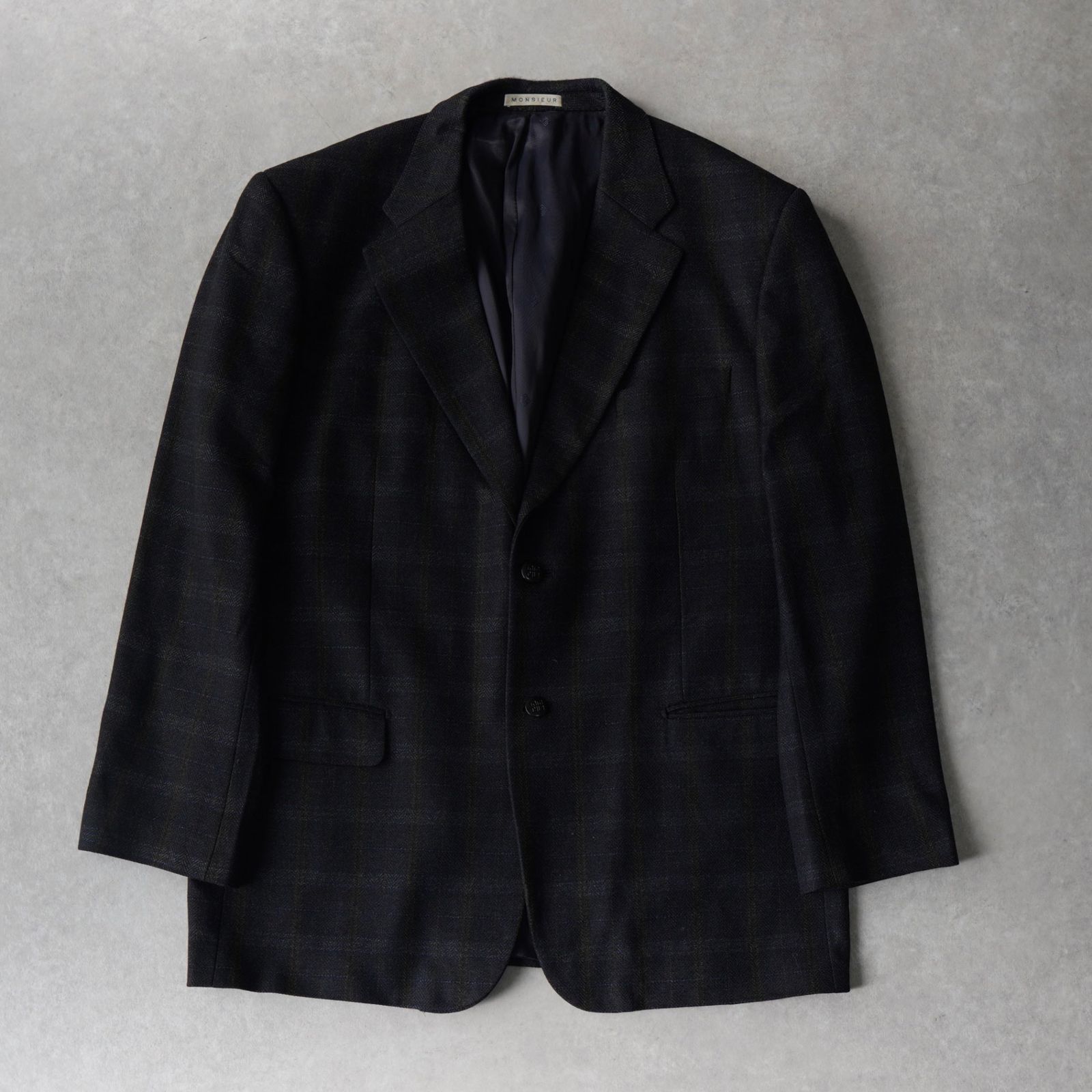 ジバンシィ 4Gロゴ ボタン チェック柄 ウール テーラードジャケット