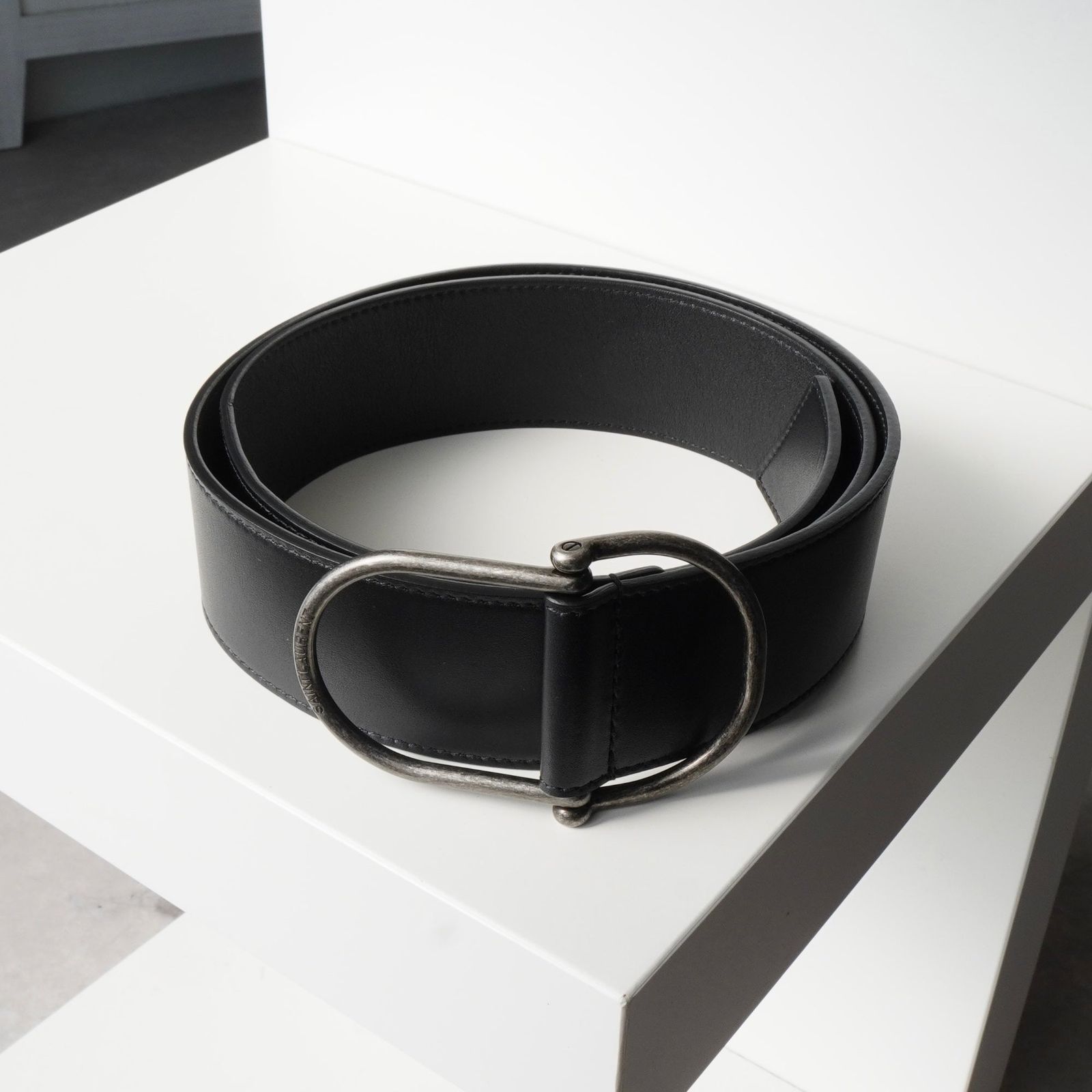 サンローラン レザーベルト 80 黒/銀色金具 サンローラン パリ レザー ベルト 80 メンズ ブラック - メルカリ