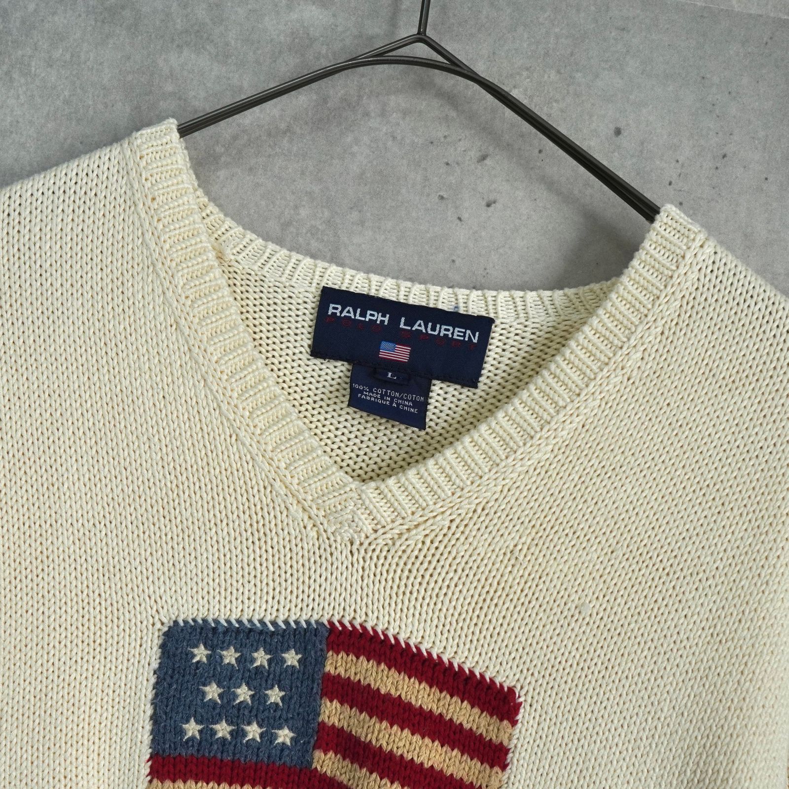 ポロラルフローレン ニット セーター アメリカ 国旗 星条旗 アイボリー M 楽天市場】ラルフローレン POLO Ralph Lauren モックネック 星条旗