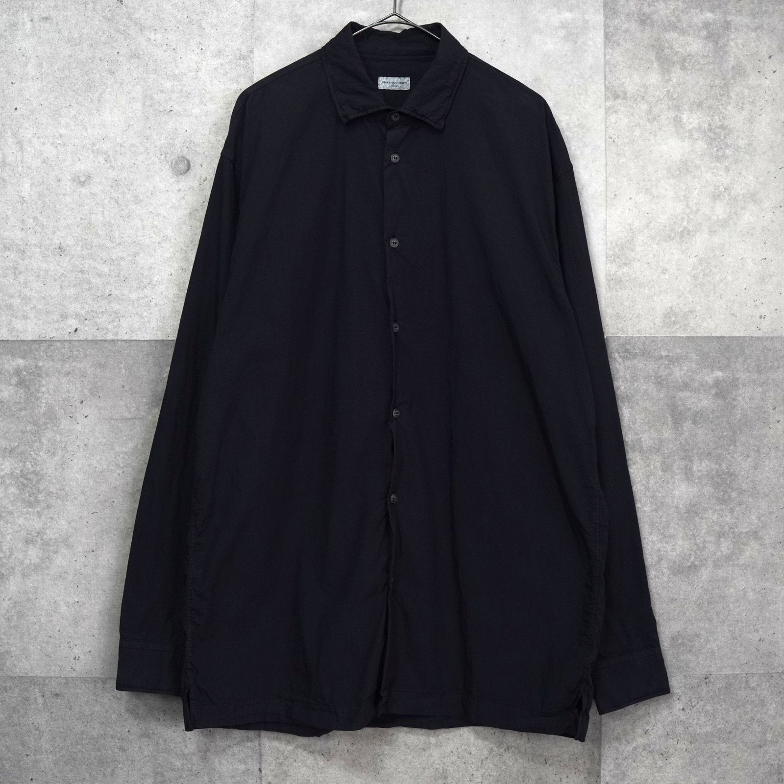 ドリスヴァンノッテン コットン 長袖 シャツ ブラック サイズ46 M