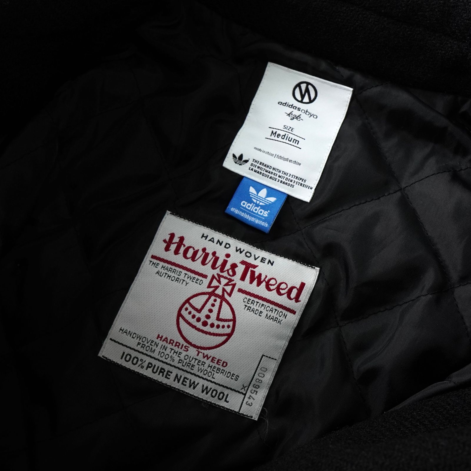 アディダス × ネイバーフッド ハリスツイード ライダースジャケット