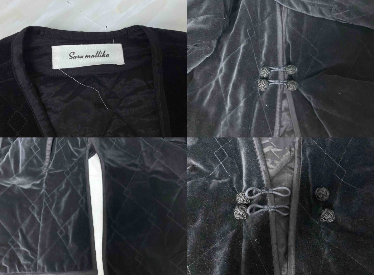 Sara mallika サラ マリカ キルティング ベルベットミドルジャケット