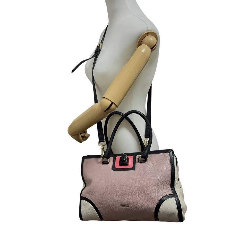 【未使用級/カード付】フルラ 2way ビジネスバッグ レザー A4可 斜め掛け BLUE SINCERE（ブルーシンシア） ビジネスバッグ レディース 本革 PC