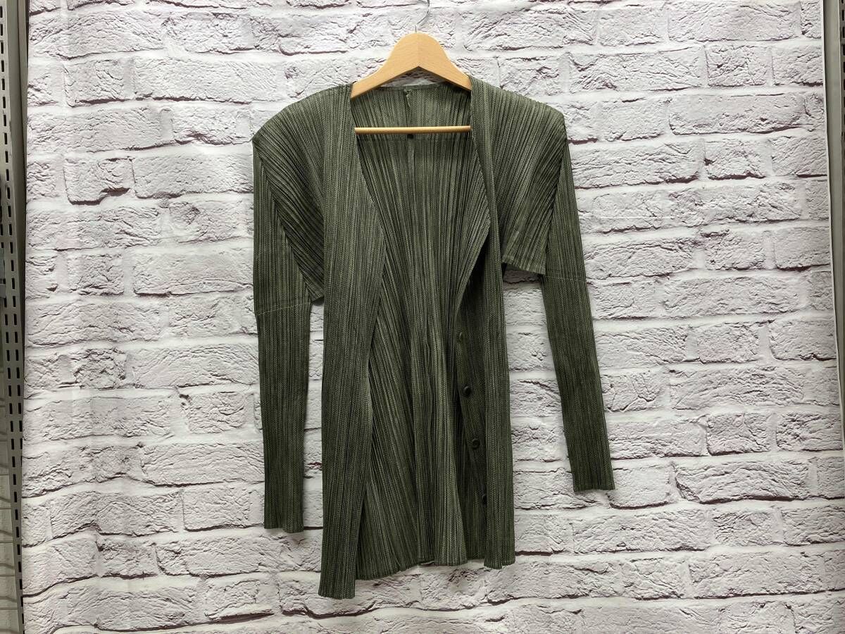 PLEATS PLEASE カーキ PP86-JD246 長袖カーディガン・アンサンブル