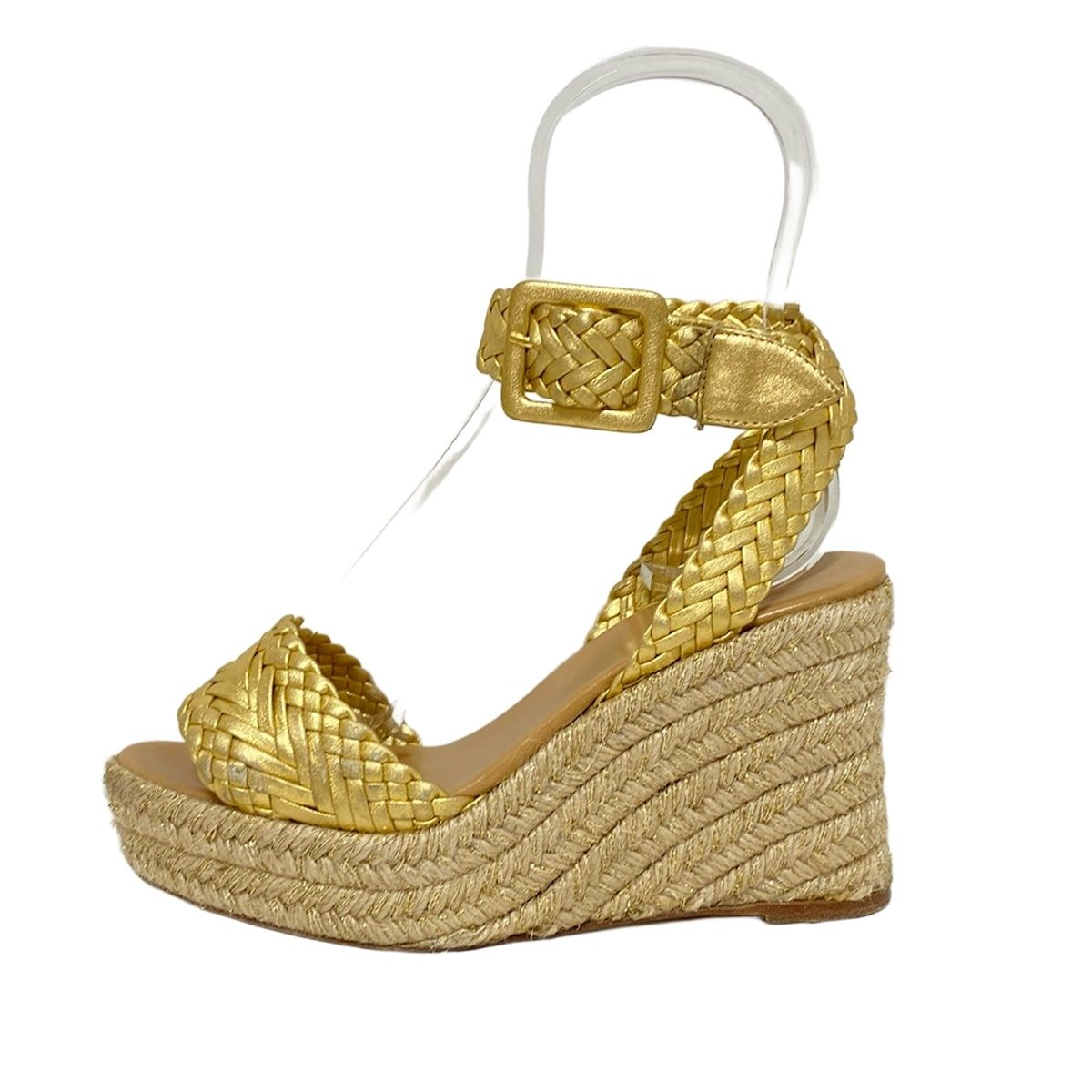 HERMES エルメス　エスパドリーユ　ティポリ　ゴールド　35 厚底サンダル HERMES エルメス エスパドリーユ ティポリ ゴールド 35 厚底サンダル