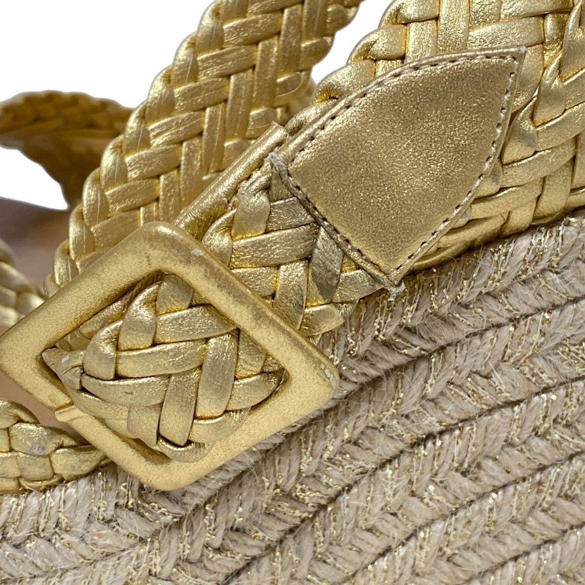 HERMES(エルメス) サンダル 35 レディース - ゴールド 編み込み