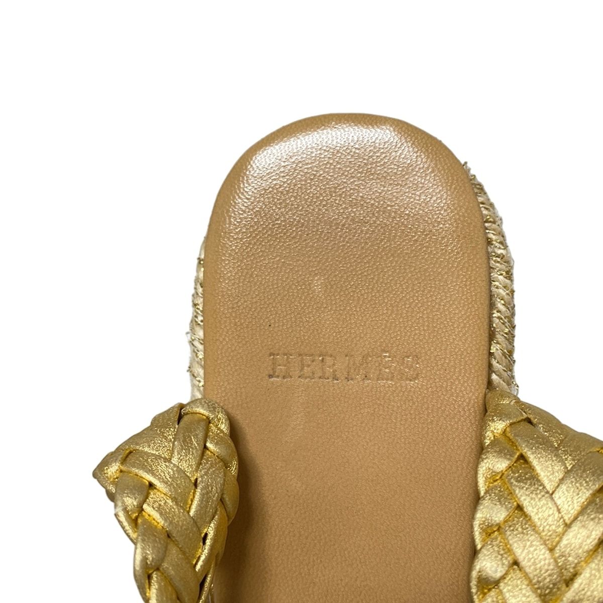 HERMES エルメス　エスパドリーユ　ティポリ　ゴールド　35 厚底サンダル HERMES エルメス エスパドリーユ ティポリ ゴールド 35 厚底サンダル