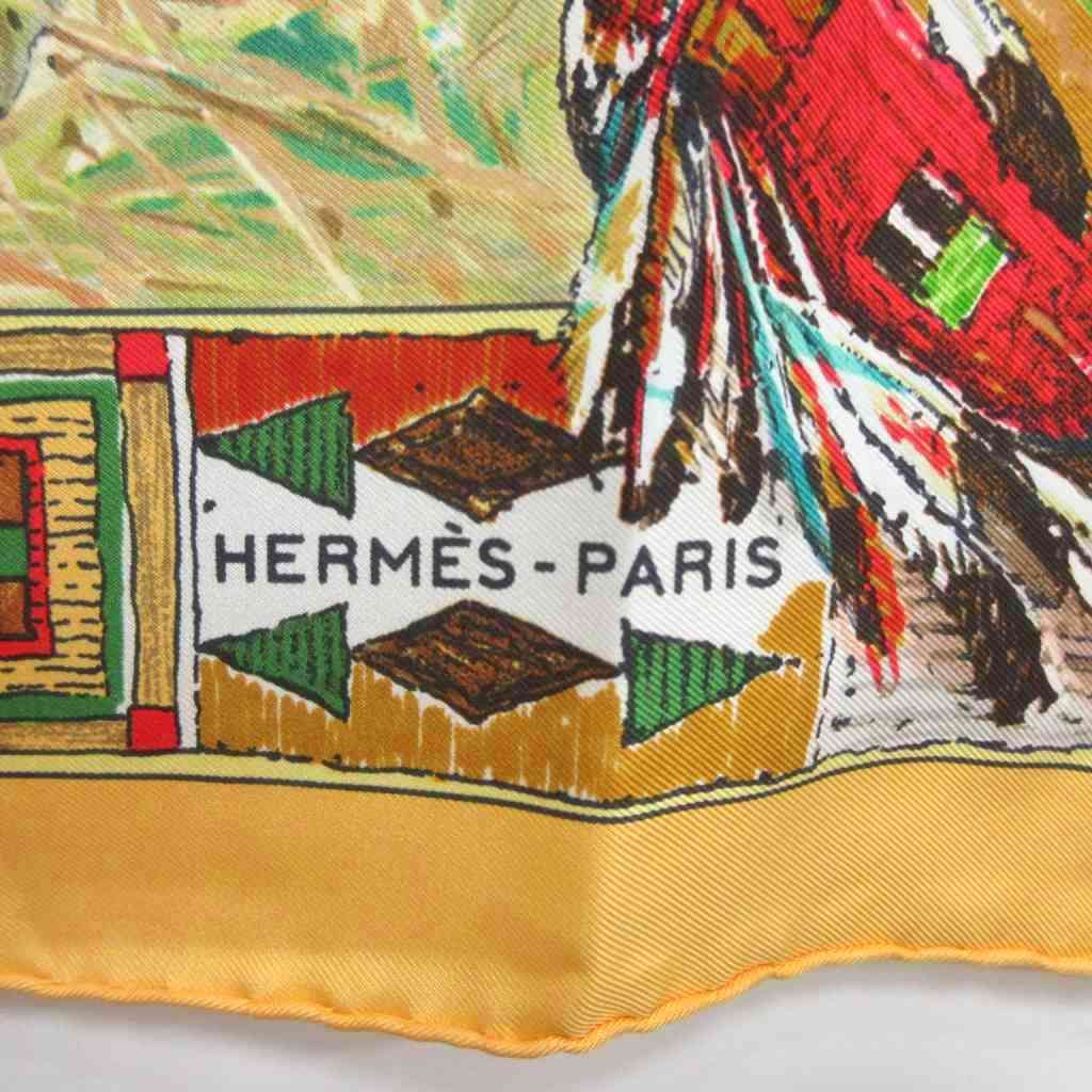 エルメス HERMES 美品 カレ 90 Les Cheyennes シャイアン族 スカーフ