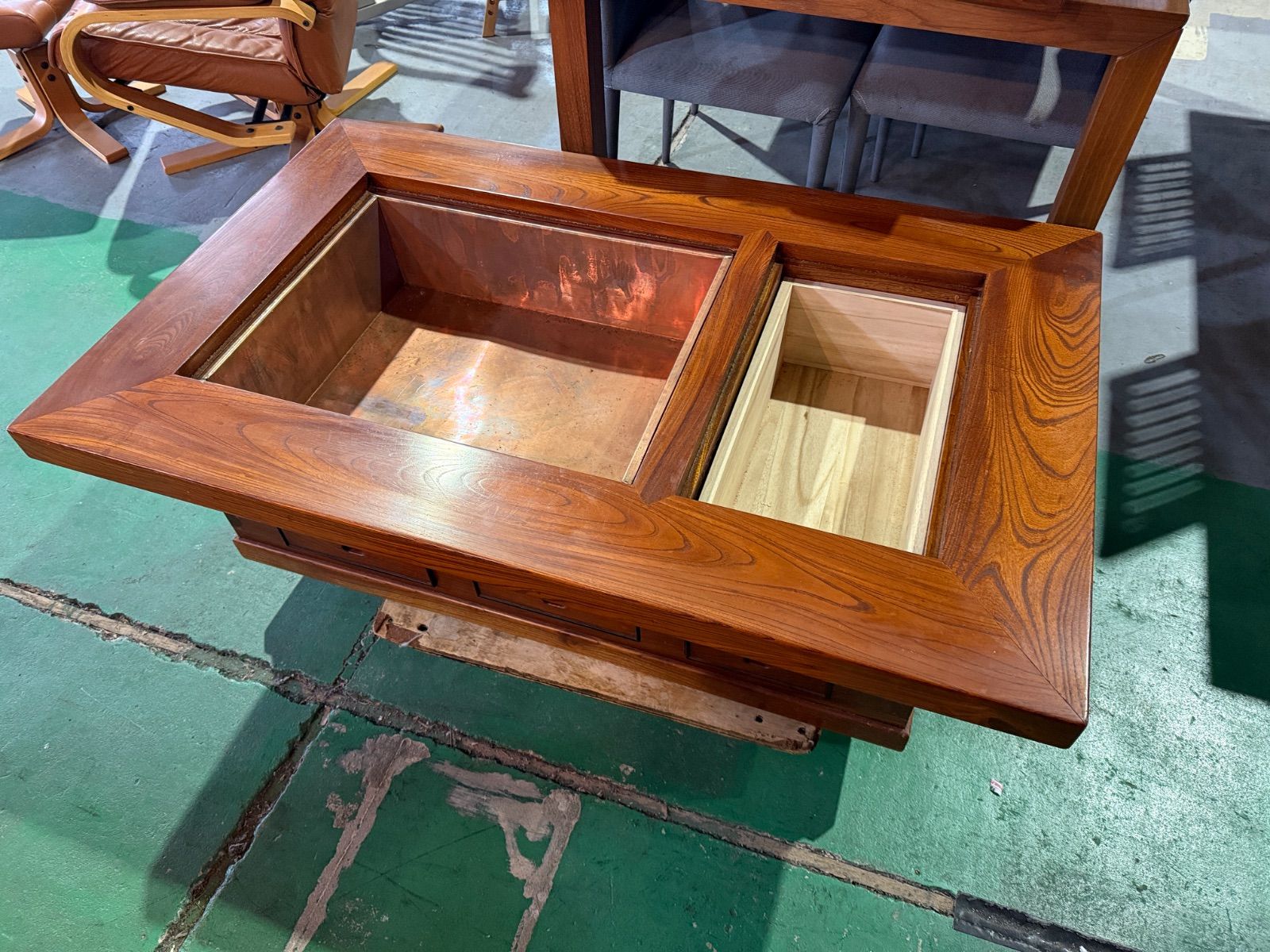 大和風呂 座卓 囲炉裏 テーブル 昭和レトロ 火鉢 古民家家具 希少