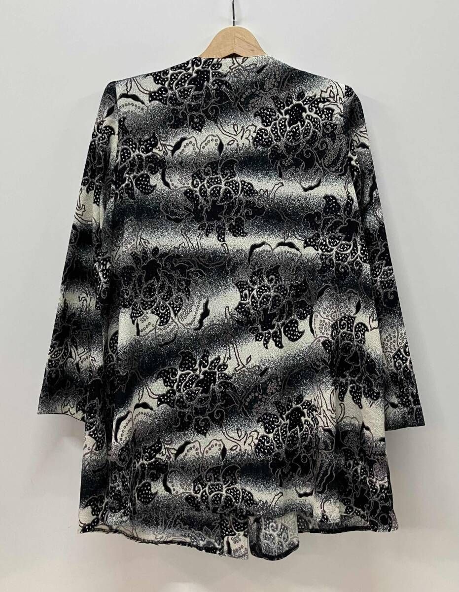 詩仙堂 しせんどう C-YK 5505 花柄 総柄 長袖シャツ ブラウス サイズ表記なし グリーン ポリエステル