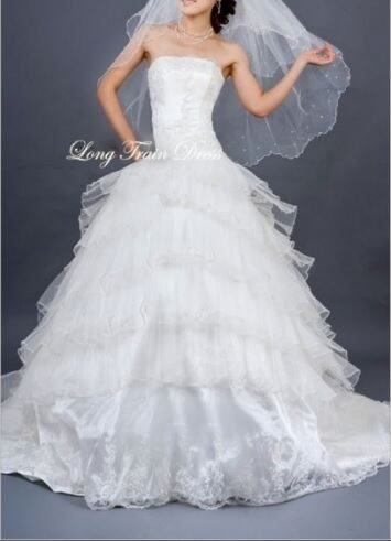 送料無料 未使用 結婚式 ウエディング ドレス L 11号 (OPN2640)