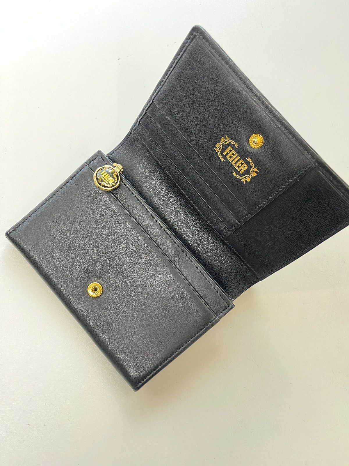 ⑧大人気 FEILER フェイラー 2つ折り財布 黒 薔薇 鳳凰 - メルカリ