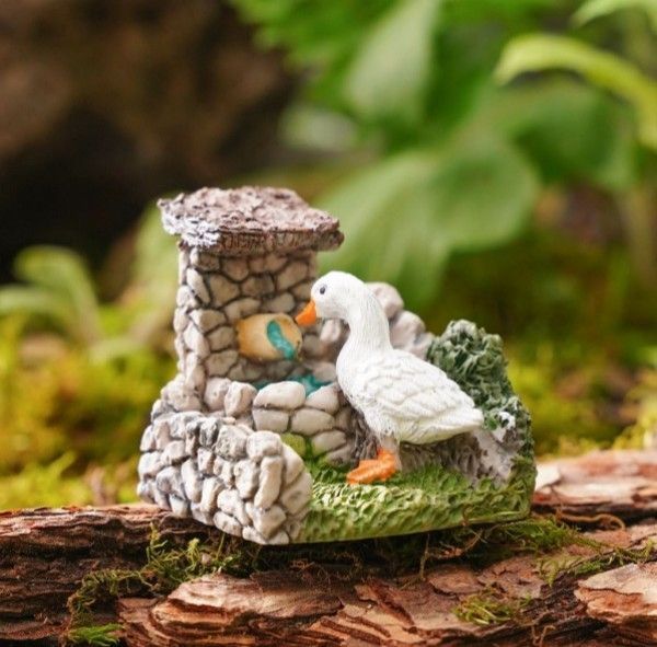 水を飲んでいるアヒル】置物 オブジェ ガーデンオーナメント あひる