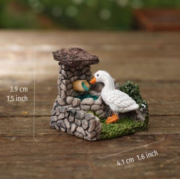 水を飲んでいるアヒル】置物 オブジェ ガーデンオーナメント あひる