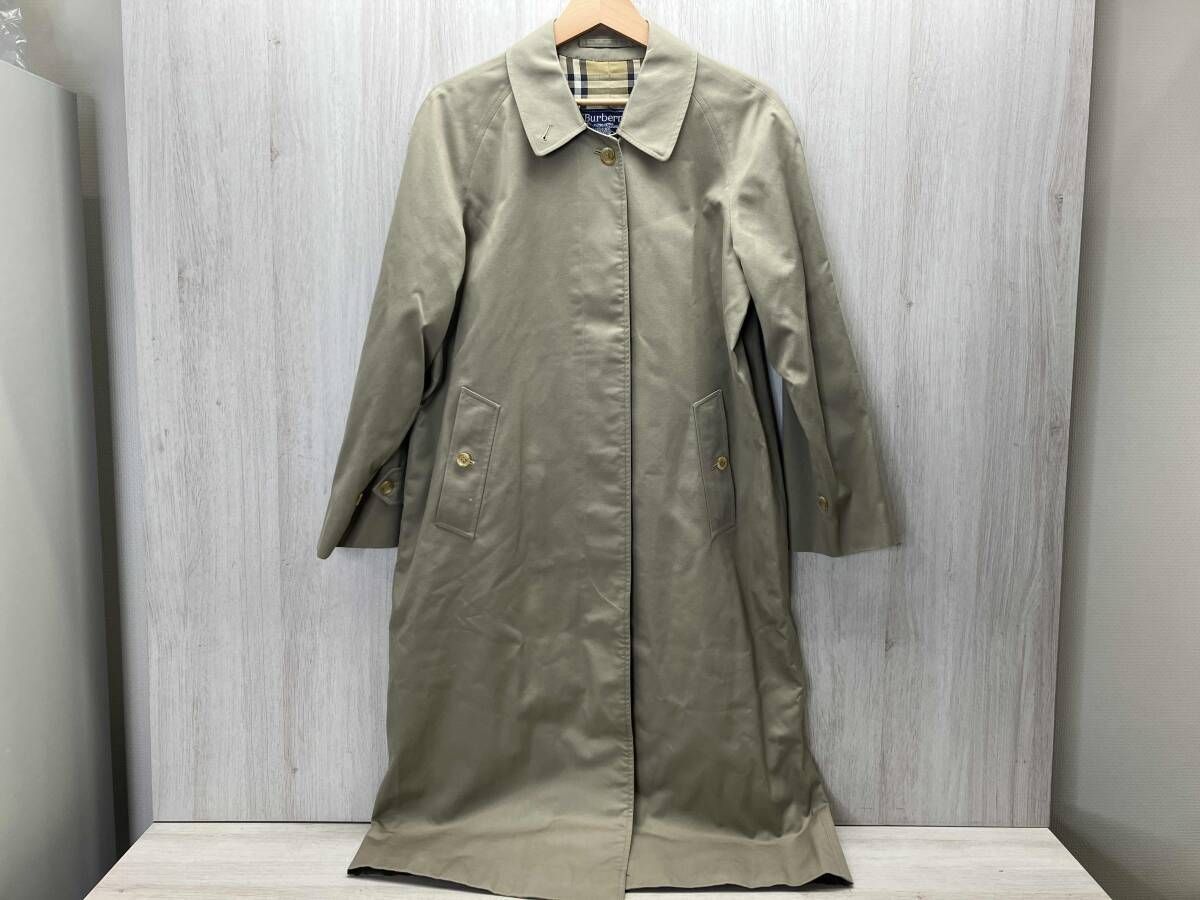 バーバリー Burberry ロング丈 ステンカラーコート シャドーチェック