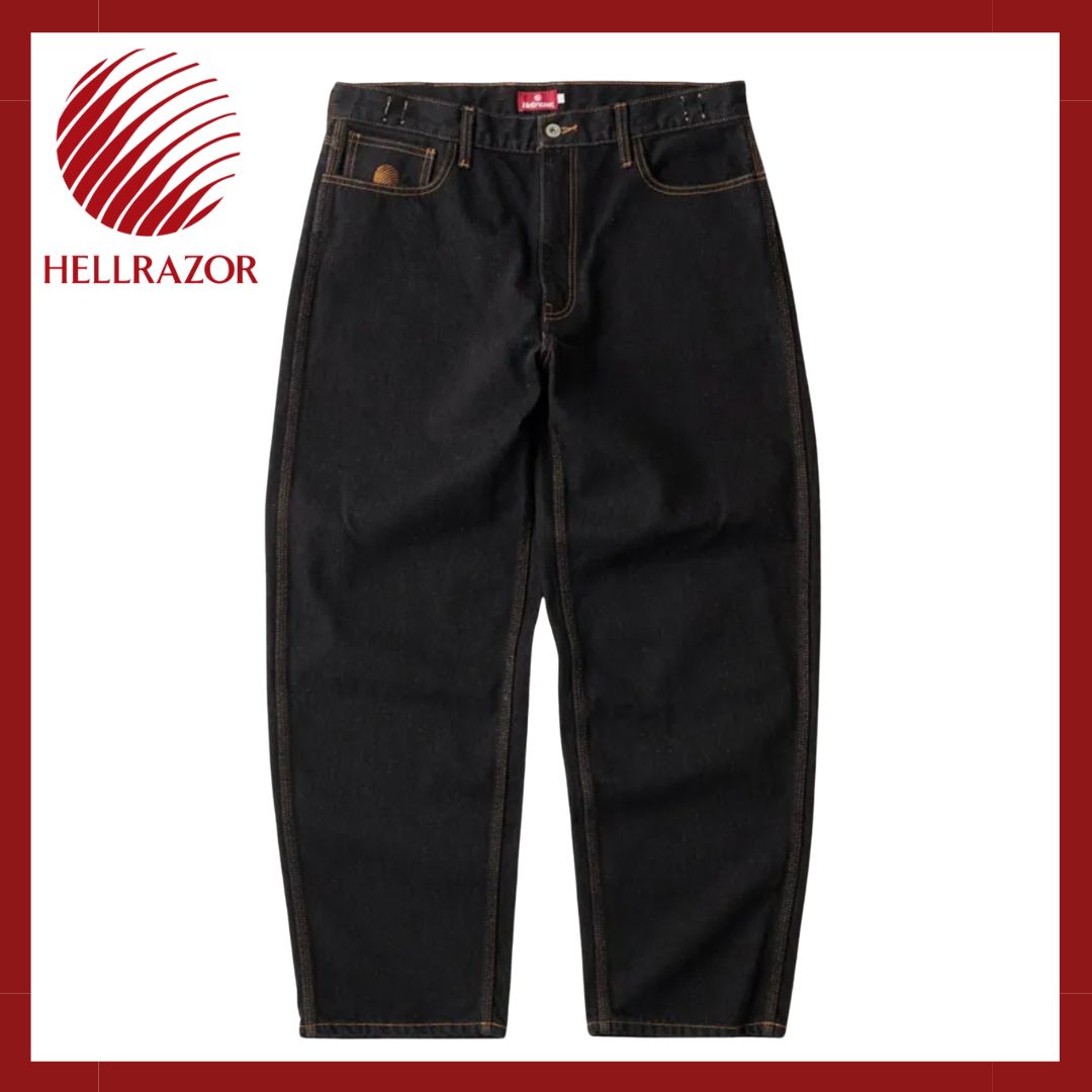HELLRAZOR BAGGIE DENIM PANTS / ONE WASH BLACK (ヘルレイザー バギー
